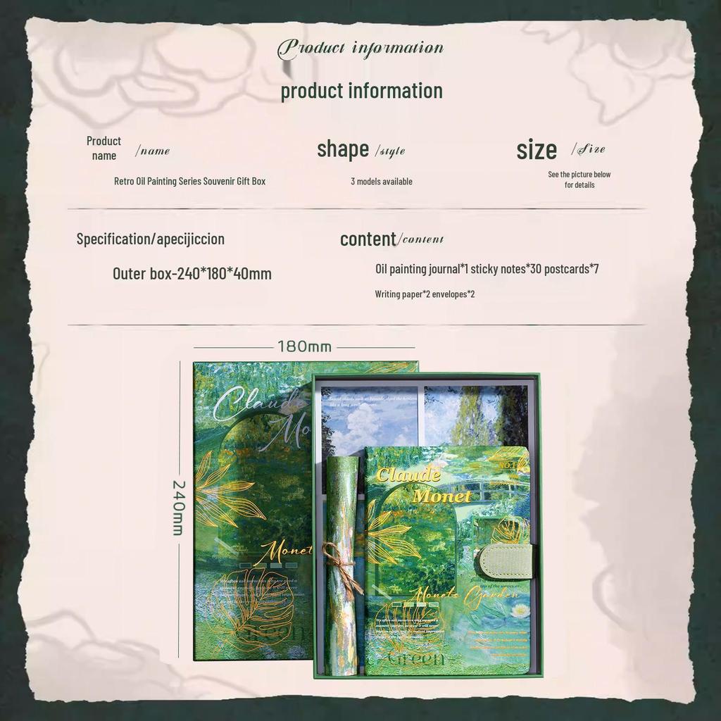 Oil Painting Journal Gift Set: Notepad, Diary, Notebook for Girls & Graduation Souvenir