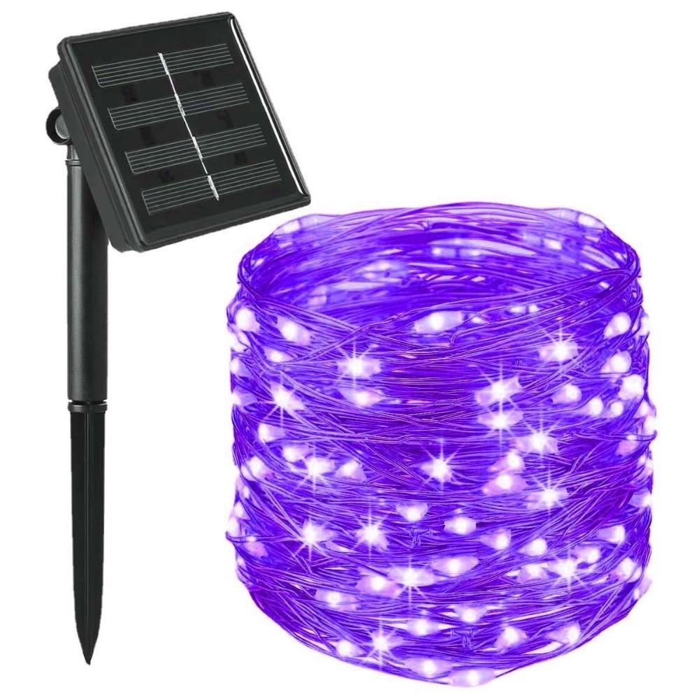

Solar Powered LED Solar Fairy Lights Copper Wire Waterproof Fairy Lights Street Lighting 7m фиолетовый