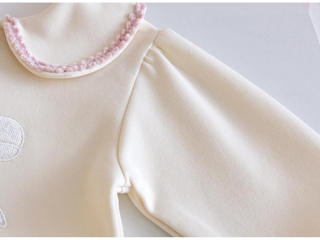 Girls' Cute Peter Pan Collar Sweatshirt - New Autumn Fashion Polo Shirt with Bow