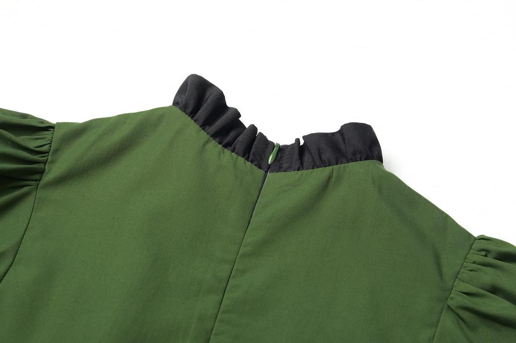 ReliBeauty Maid Costume for Halloween Princess Dress with Lace Green and Size Birthday Gift Western-Style Kids, Costume, Girls' Headband, Black, 110,