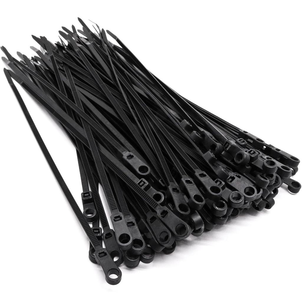 Reusable Screw Hole Cable Ties Self-locking Cord Ties Straps Fastening Loop Office Organizer Heavy Duty Adjustable Cord Zip Tie