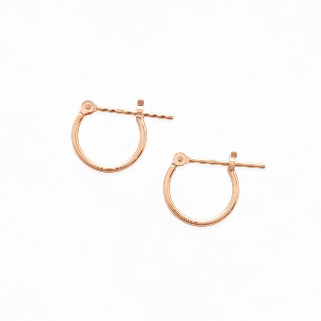 ESTELLE Hoop 18K Pink Gold [Official] Women's Earrings, (S) 0202-1468-0010-0000