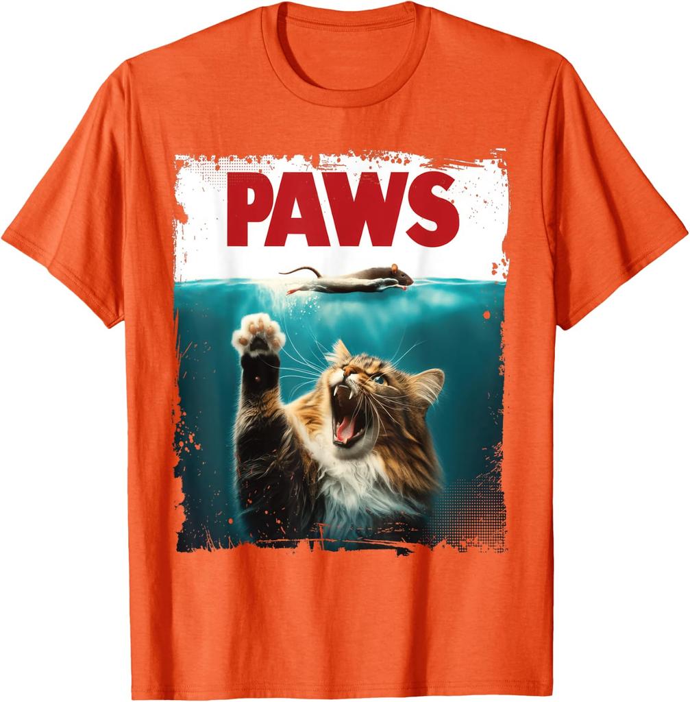 Cute Paws Cat Chasing Mouse Kitten Parody Help Unisex T-Shirt 7