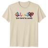 Autism Awareness Love Need No Words Puzzle Heartbeat Graphic TShirt