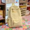 Women's Solid Color Large Capacity Backpack Student Schoolbag