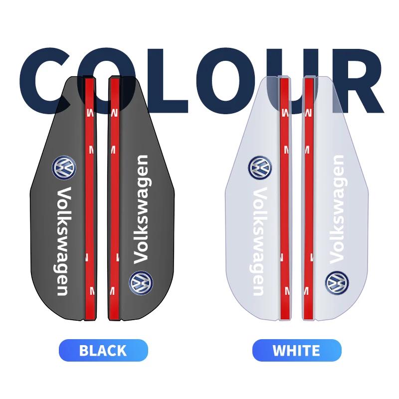 2 Piezas Cubierta Protectora Adhesiva para Ceja de Lluvia y Parasol de Espejo Retrovisor de Coche Para Volkswagen VW Scirocco GOLF MK6 Polo Tiguan PASSAT GTI R Line