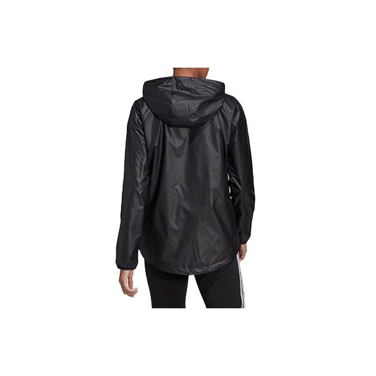 Adidas Essentials Linear Windbreaker Jacket With Logo Print Women Jackets Black DP2408
