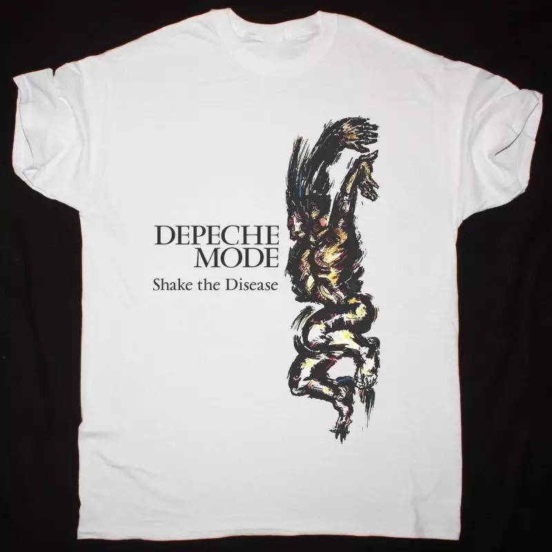 

DEPECHE MODE SHAKE THE DISEASE Футболка с коротким рукавом Белая Хлопковая Унисекс Футболка XXL