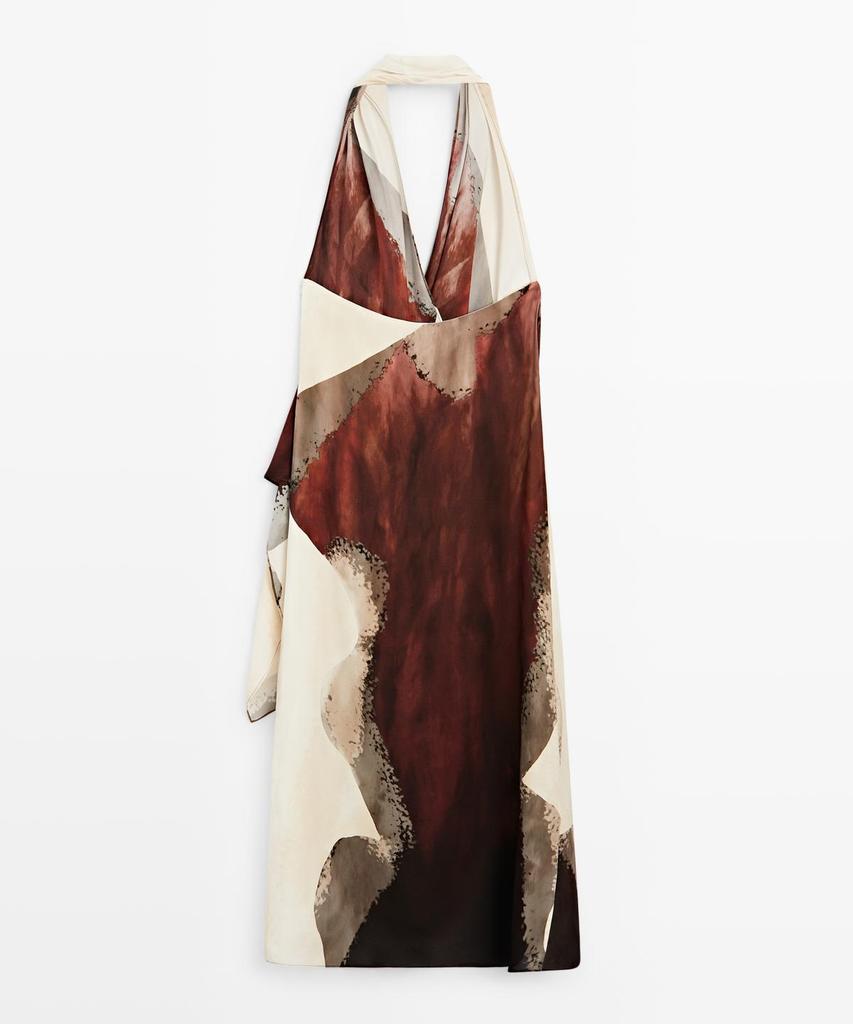 Masimodutti Fluid Halterneck Long Dress