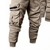 2 Stuks/Set Heren Trainingspak Capuchon Trekkoord Lange Mouw Sweatshirt Multi Zakken Joggingbroek Set Geribde Manchetten Joggingpak