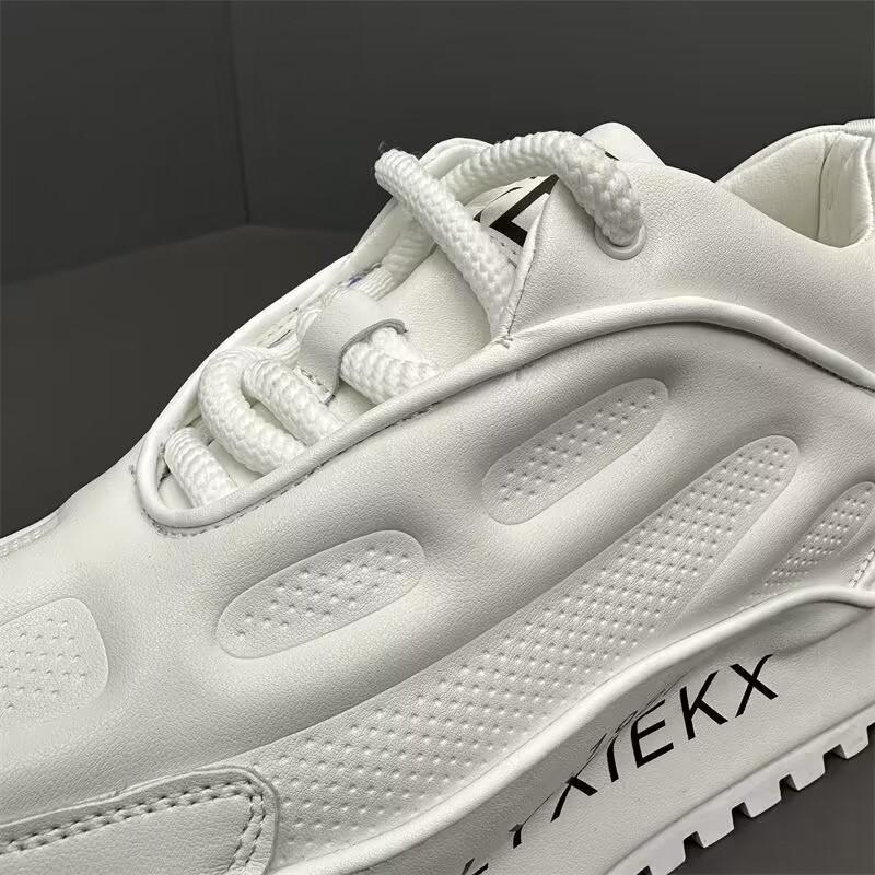 Luxury Chunky Sneakers Men Cover Bottom Air Cushion Board Shoes Fashion Casual Genuine Leather Increased Internal Platform Shoes