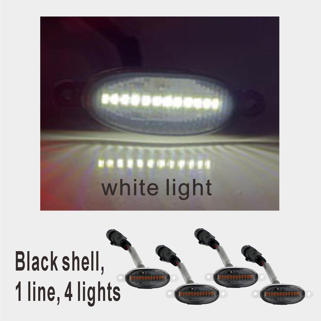 Car LED center grille yellow light 12V 24V 10 lights waterproof grille flashing pickup truck modification center grille daytime