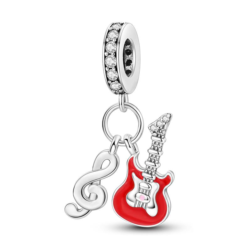 Piano Harp Violin Mike Headset Notescopper Music Series Charms Beads Fit Pan Original Bracelets Diy Fine Jewelry Gifts