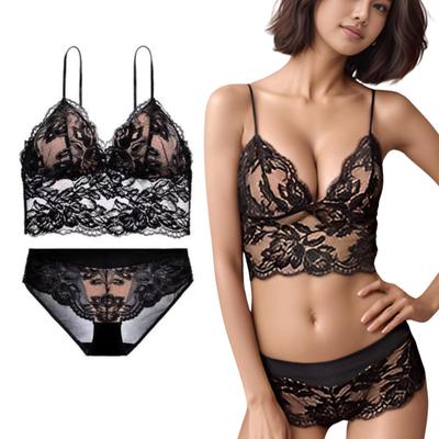 Biustonosz i Szorty Tworzą Naturalny, Całkowicie Seksowny Zestaw Bielizny Top i Dół [Pokój Jolie] Zestaw Damski, Bielizna, Linia Biustu, Braletka Bez Fiszbin, Koronka,