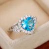 New Bright Colored Love Cubic Zirconia Rings for Women Romantic Bridal Wedding Ceremony Party Accessories Gift Trendy Jewelry
