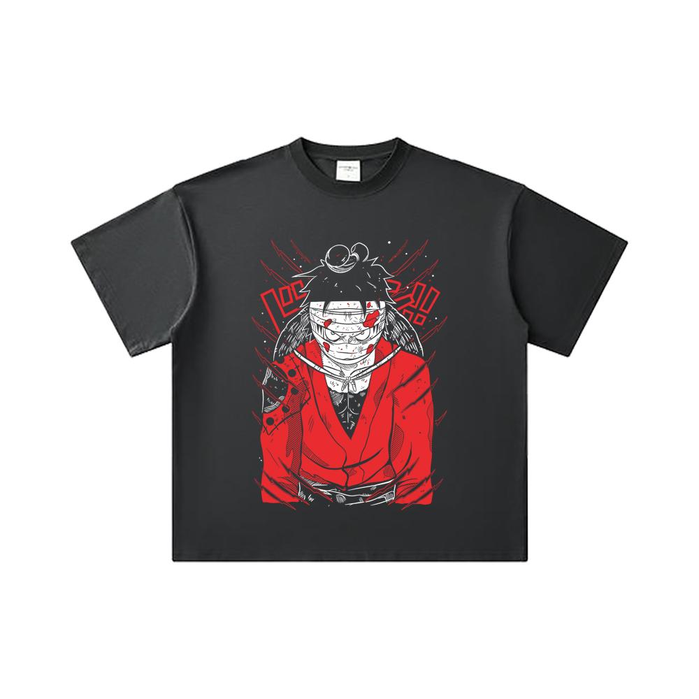 260 GSM Double Yarn 32 Count 100% Cotton One Piece V26 Luffy Wano Print Unisex Heavy Cotton T Shirt