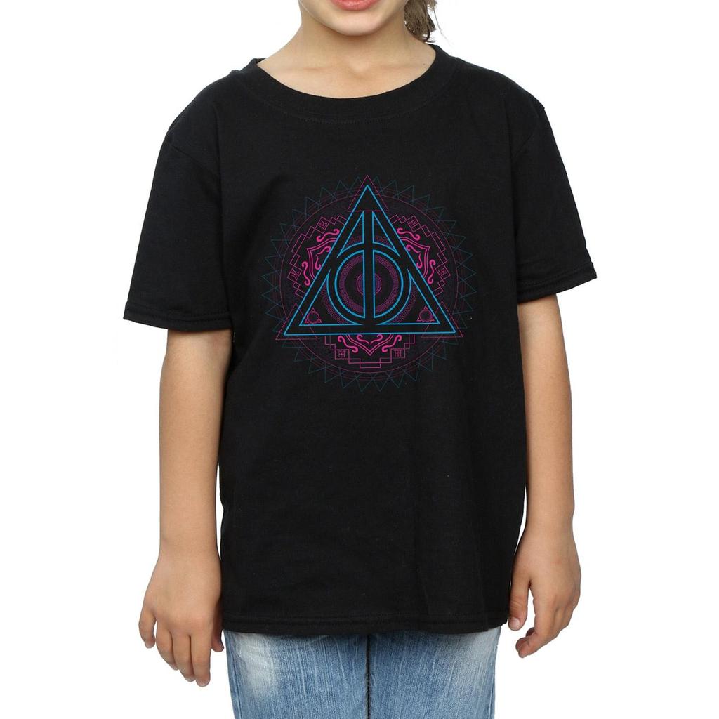 HARRY POTTER Neonfarbenes Baumwoll-T-Shirt „Heiligtümer des Todes“ für Mädchen