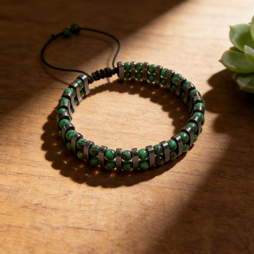 Natural Stone Bracelet, Tiger Eye Black Stone Bead Bracelet, Fashionable Double-layer Woven bracelet,Christmas Gift, Valentine's Day Gift
