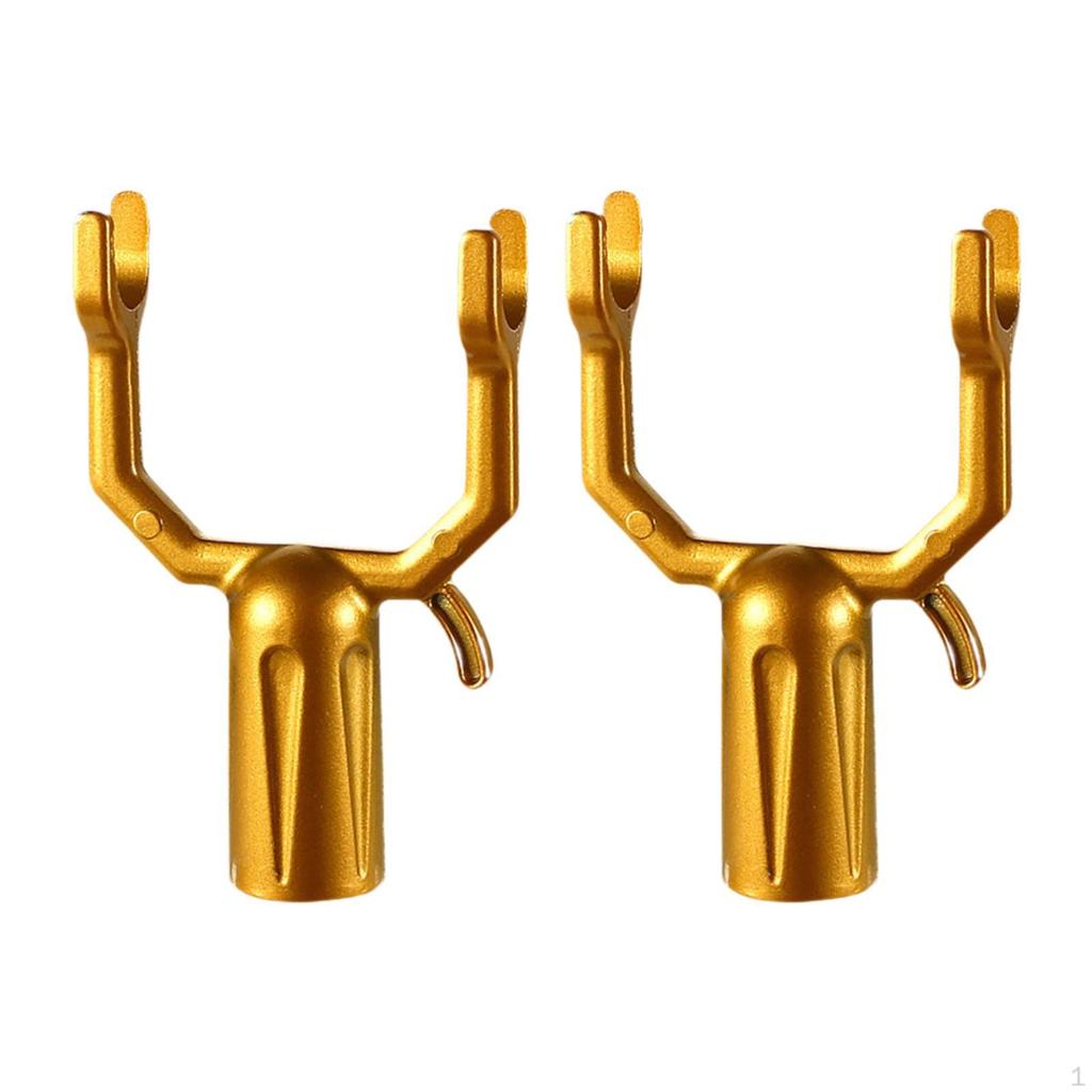 2 Pieces Clothes Pole Connecting Forks Heads Aluminium Alloy Hanging Replacement Support