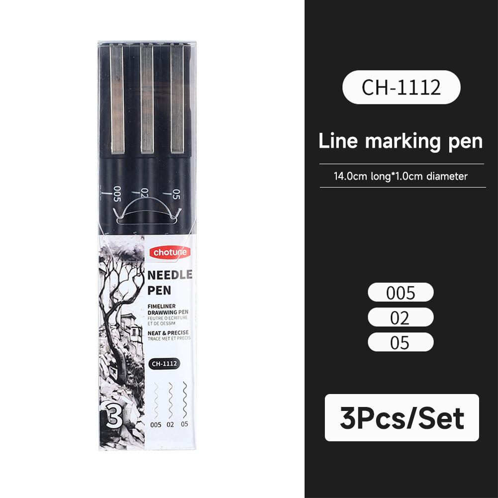 3-15PCS/Set Black Fine Point Pen Waterproof Ink Line Drawing Pen for Artist Illustration Sketching Anime Manga Technical Drawing