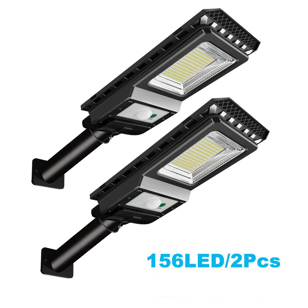 156LED Solar Street Light Outdoor Waterproof 6500k Powerful Flood Wall Lamp With Motion Sensor For Garden Garage Parking Lot