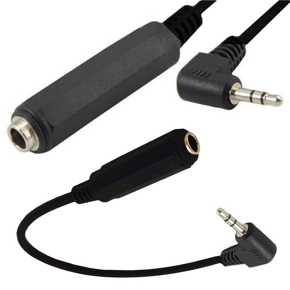 

AKNPMHT Audio Conversion Cable 6.35MM Mono Standard Plug Female to 3.5mm Stereo Mini Jack 90 Degree Male Home Audio Cable 20CM