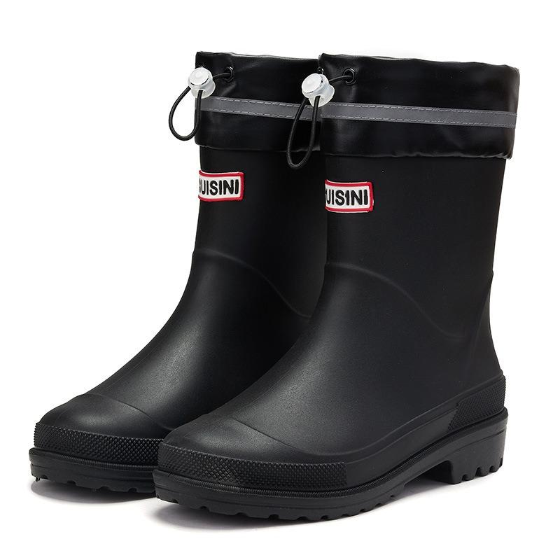 Lightweight water shoes, non-slip soft-soled rubber shoes, waterproof bundle rain shoes, women's fashion outer wear, medium tube rain boots