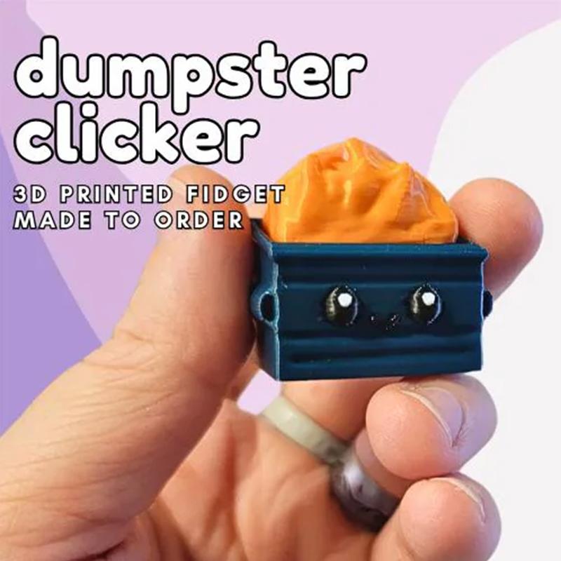 1/3Pcs Dumpster Fire Clickie Fidget Emotional Support Office Desk Decor Ornament 3D Printed Fidgetstoy Stress Relief Sensory Toy