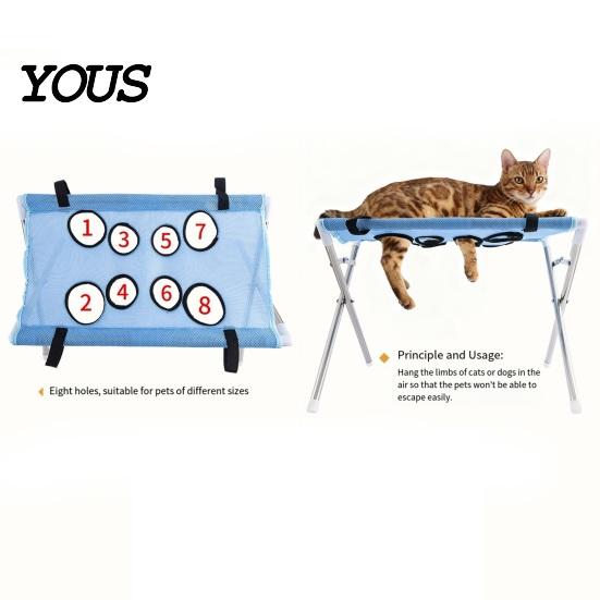 Dog Nail Trimming Helper Pet Grooming Table, Hammock with Foldable Stand, 4-Hole or Easy Station for Pets 8-Hole, Washing Cats, Small