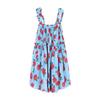 Retro fungus edge floral dress suspender dress women's summer loose and thin seaside vacation wind sweet short skirt