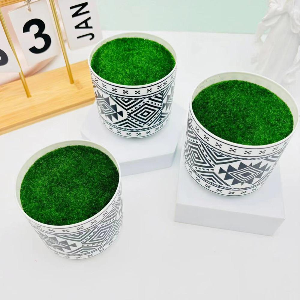 Plastic Round Durable Plant Container With Geometric Texture For Use Indoor