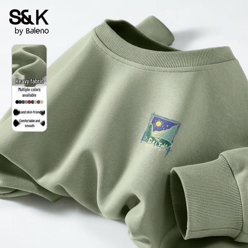 Baleno S&K Men's Loose Fit Crewneck Star Moon Print Sweatshirt