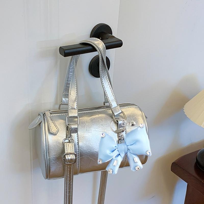 Elegant Butterfly Bowknot Keychain with Sparkling Rhinestones Detail Sturdy Alloy Construction Pendant Trendy Women