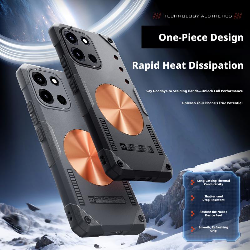 Per OnePlus 1+ Turbo 6 Custodia Integrata Leggera in Silicone Dissipatore di Calore in Rame Dissipazione Grip Rinfrescante Cover per Telefono da Gioco