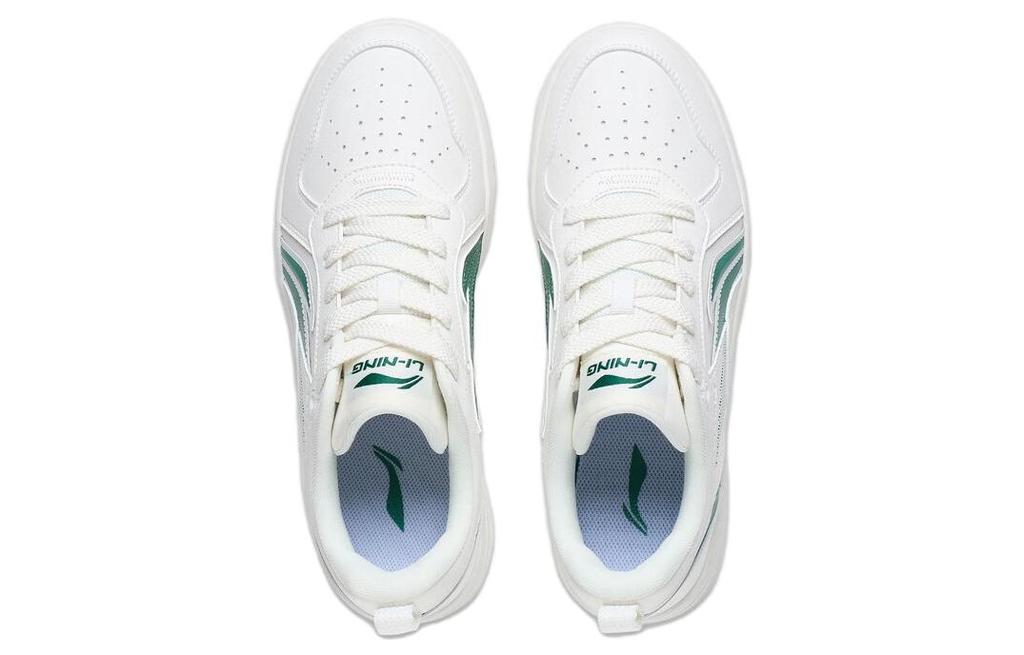 Li Ning Shiyi Slip Resistant Abrasion Resistant Low top Skateboard Shoes Men's White Green AGCT341-1