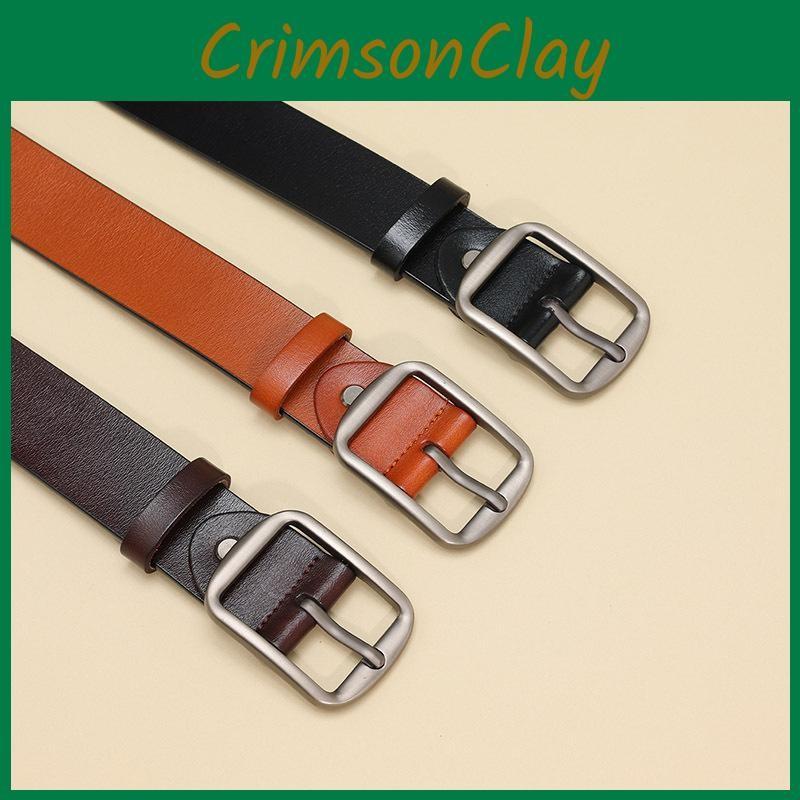 Cowhide Leather Stylish Belt For Men And Women Business Casual With Metal Pin Buckle For Use Daily