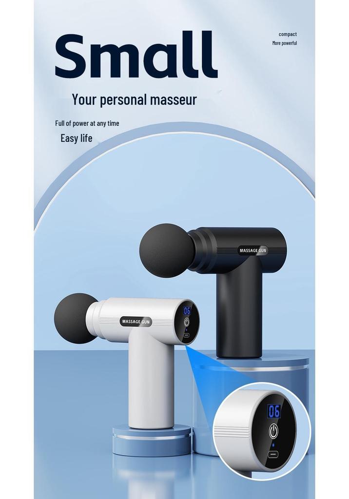 Portable Rechargeable Fascia Gun Massager: Adjustable Impact for Neck and Muscle Relaxation