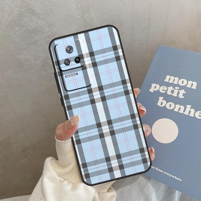 Plaid Pattern Stripes Case For Xiaomi 15 Ultra 13T 14T 15T 13 14 Pro 17 Pro Max POCO X7 Pro X5 X6 F5 F6 F7 Cover