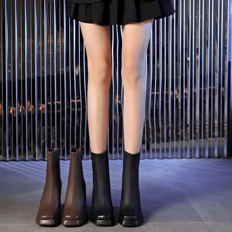 Fashion Women's Boots Fashion  Boots Back Zipper Autumn High-heeled Women Shoes Hot Selling Designer Ankle Boots Large chunky heel