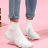 Elastic Socks Shoes Slip-on Casual Sneakers Women Walking Shoes Men High-top Leisure Shoes Knitted Platform Footwear Breathable
