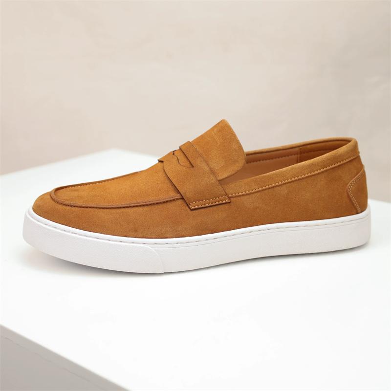 Fashion Fashion Brand Men Suede Cow Leather Shoes Loafers Slip on Formal Mens Dress Shoes Wedding Office Casual Shoes