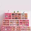 1pc-New Transparent Girl Pink Table Top Leather Band Hair Ornament Small Items Large Capacity Compartment Drawer Storage Box