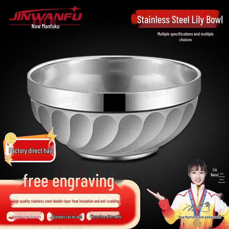 Jin Wan Fu Stainless Steel Meal Bowl