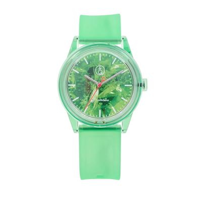 Q&Q Smile Solar Analog Watch, Travel Cafe Collaboration Model "Gensui" R02A-508VK, Waterproof, Urethane Strap, Green