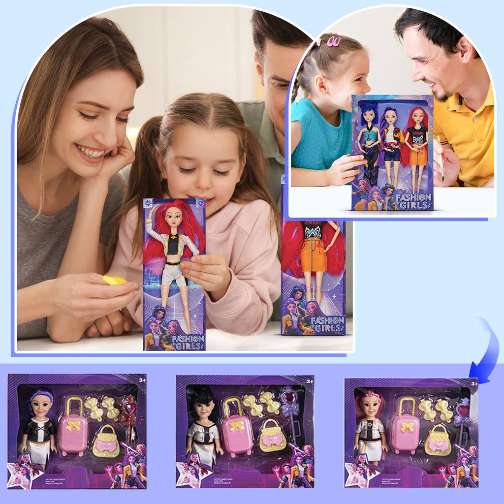 Fashionable Plastic Doll Figures Collection With Unique Stylish Outfits And Colorful Hairstyles Perfect Gift For Kids To And Creat