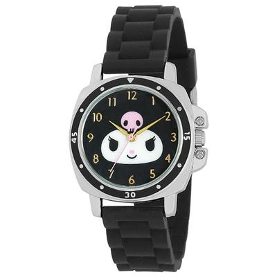 Sun Flame Co. Ltd. Watch J-Axis Sanrio Rubber Big Face Kuromi CR3C0008-KUB Ladies Black
