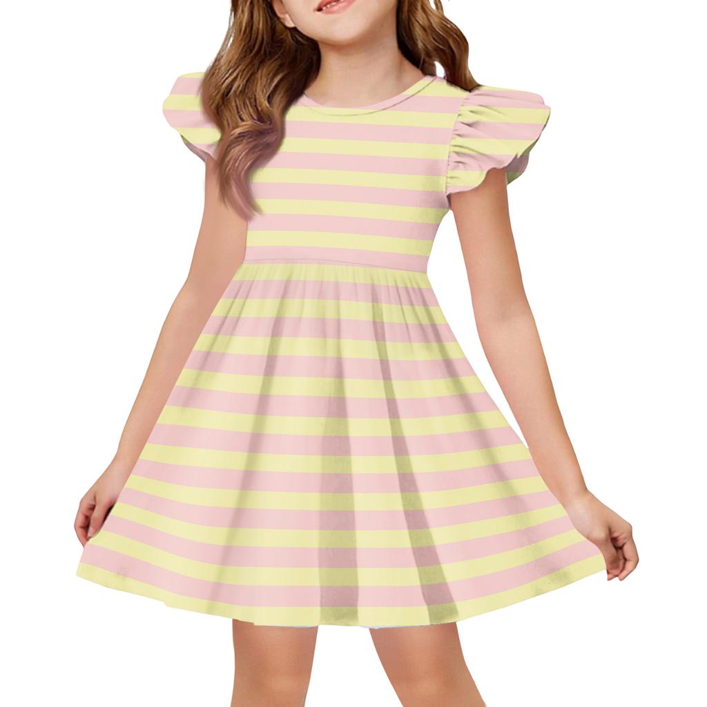 Sommer-Prinzessinenkleid für Mädchen - A-Linien-T-Shirt-Kleid Ostertag