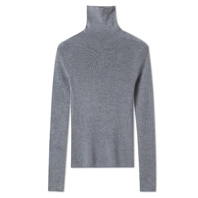 Machine washable seamless all-in-one wool sweater women's 0 pure wool slim-fitting inner and bottomed knitted sweater women's top