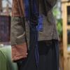 Johnature Women Vintage Jackets Patchwork Color Loose Belt Coats Autumn V-Neck Long Sleeve Jackets