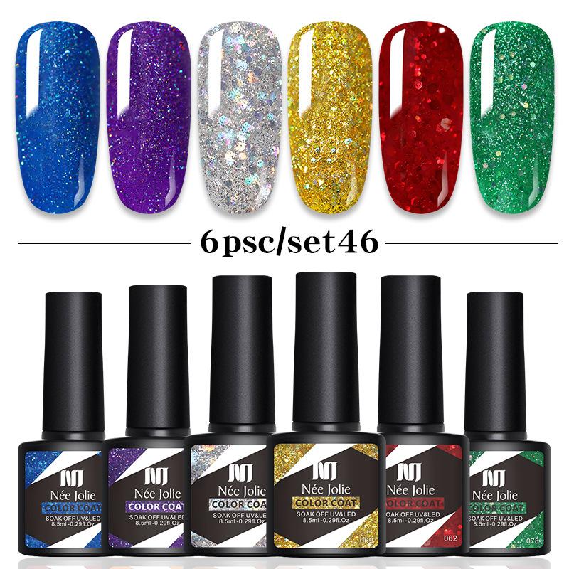 6-Color Nail Polish Glue Set, Popular Color Nail Glue, Phototherapy Nail Polish Glue Can Be Matched Arbitrarily.